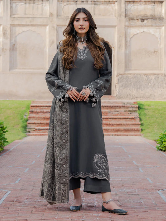 Serene Embroidered Lawn 3-Piece Suit with Digital Printed Jacquard Dupatta – 5050