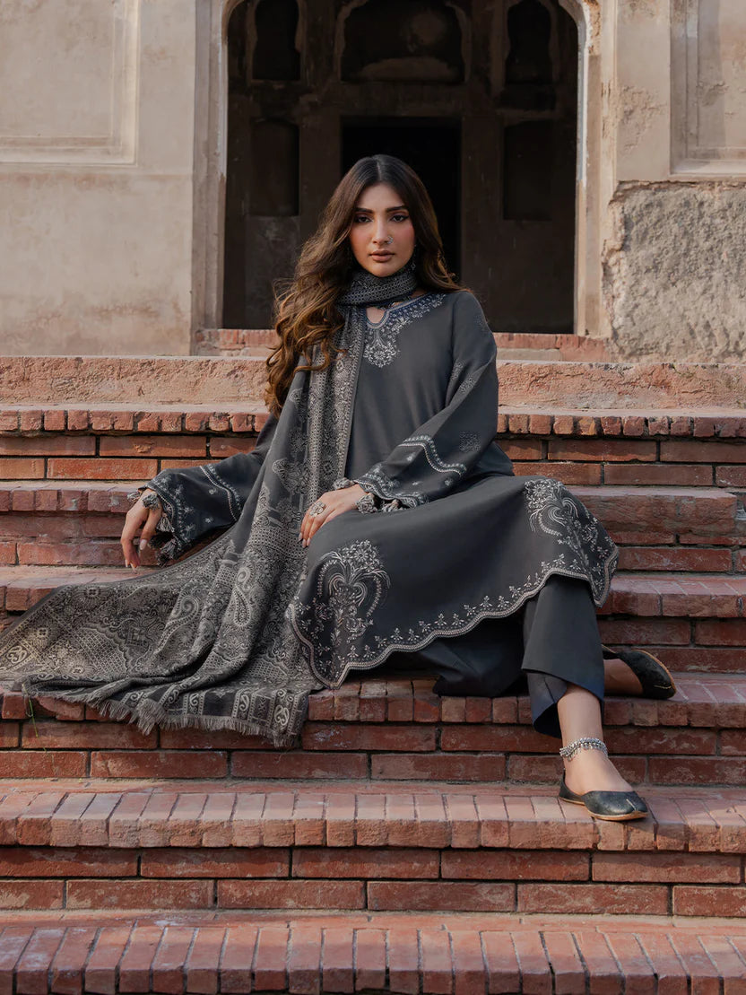 Serene Embroidered Lawn 3-Piece Suit with Digital Printed Jacquard Dupatta – 5050