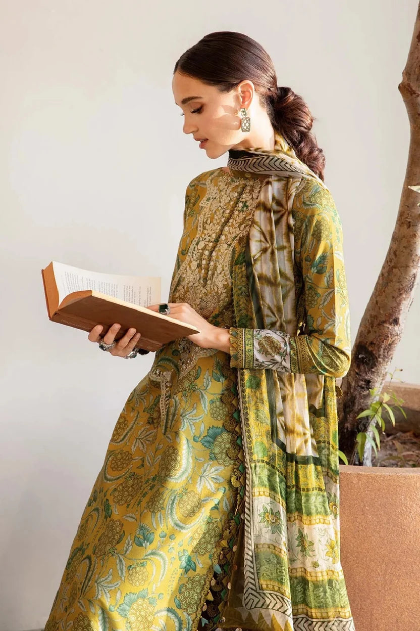 Winter Khaddar 3 Piece Suit with Organza Embroidered Detail | 925