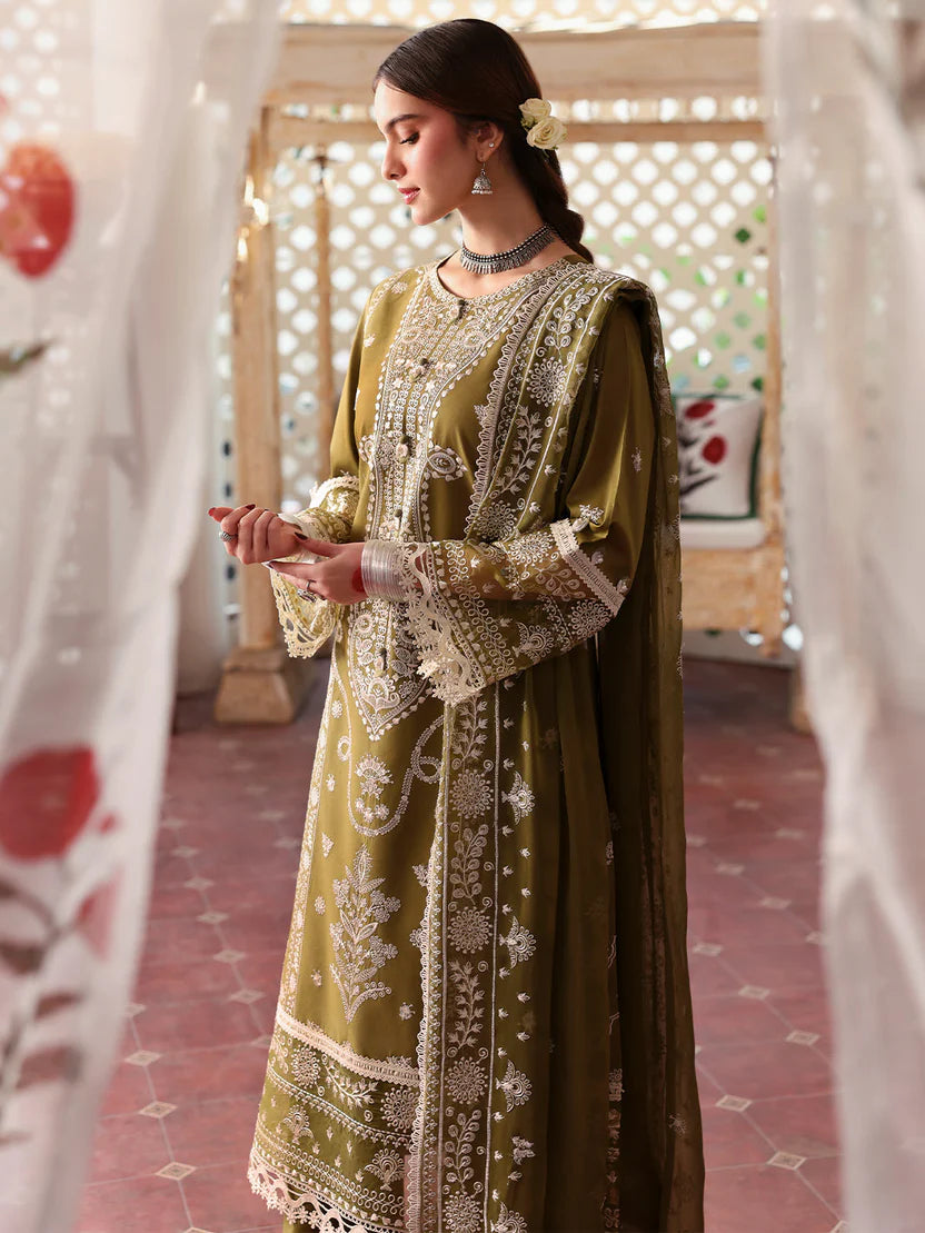 Refined Embroidered Lawn 3-Piece Suit with Organza Embroidered Dupatta – 5211