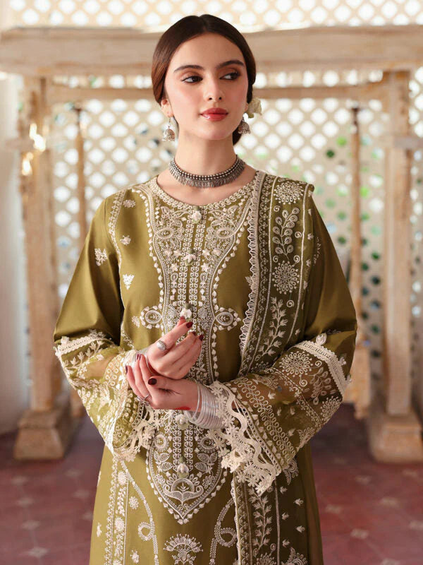 Refined Embroidered Lawn 3-Piece Suit with Organza Embroidered Dupatta – 5211