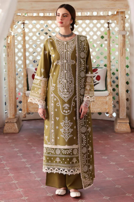 Refined Embroidered Lawn 3-Piece Suit with Organza Embroidered Dupatta – 5211