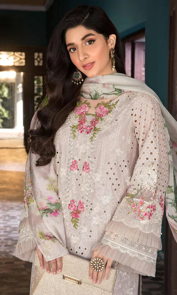 Alluring Chikankari Embroidered Lawn 3-Piece Suit with Digital Printed Dupatta – 5199